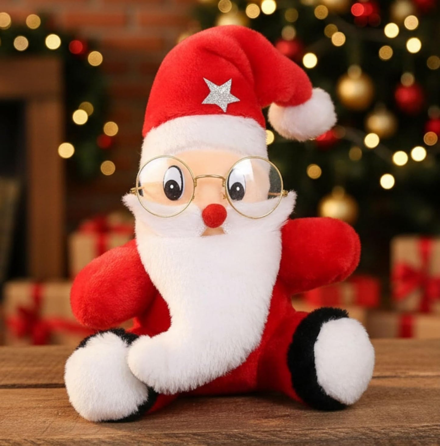 Tickles Cute Santa Claus Soft Stuffed Plush Toy for Kids Color Red 20 cm