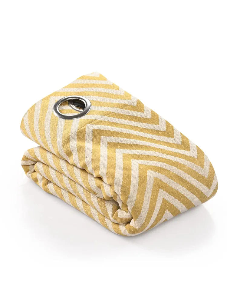 Saral Home Chevron Designer Curtains Colour Yellow