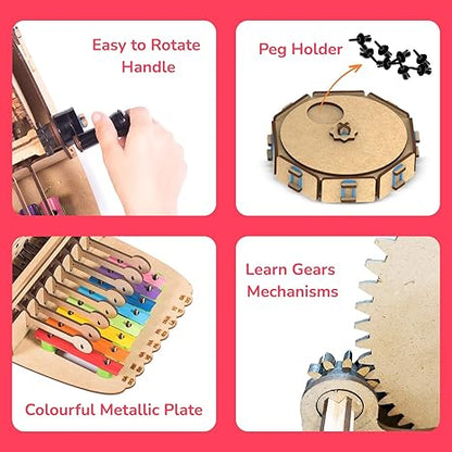 Smartivity Music Machine Toy for Kids 7 Preset Songs Jingle Bells Happy Birthday Diy Stem Toys