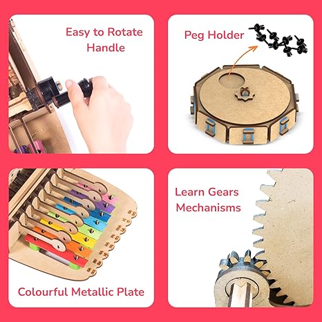 Smartivity Music Machine Toy for Kids 7 Preset Songs Jingle Bells Happy Birthday Diy Stem Toys