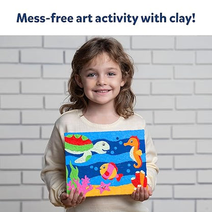 Skillmatics Art & Craft Kit Colour with Clay No Mess Art Create a Clay Canvas of Under The Ocean
