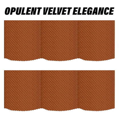 Kuber Industries Velvet Sofa Cover Set Modern Quilted 5 Seater Couch Slipcover for Living Room Brown