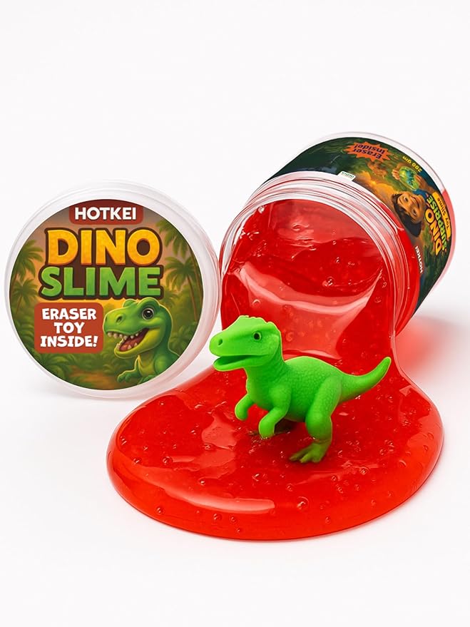 Hotkei Slime with Dinosaur Eraser Toy - 200 gms