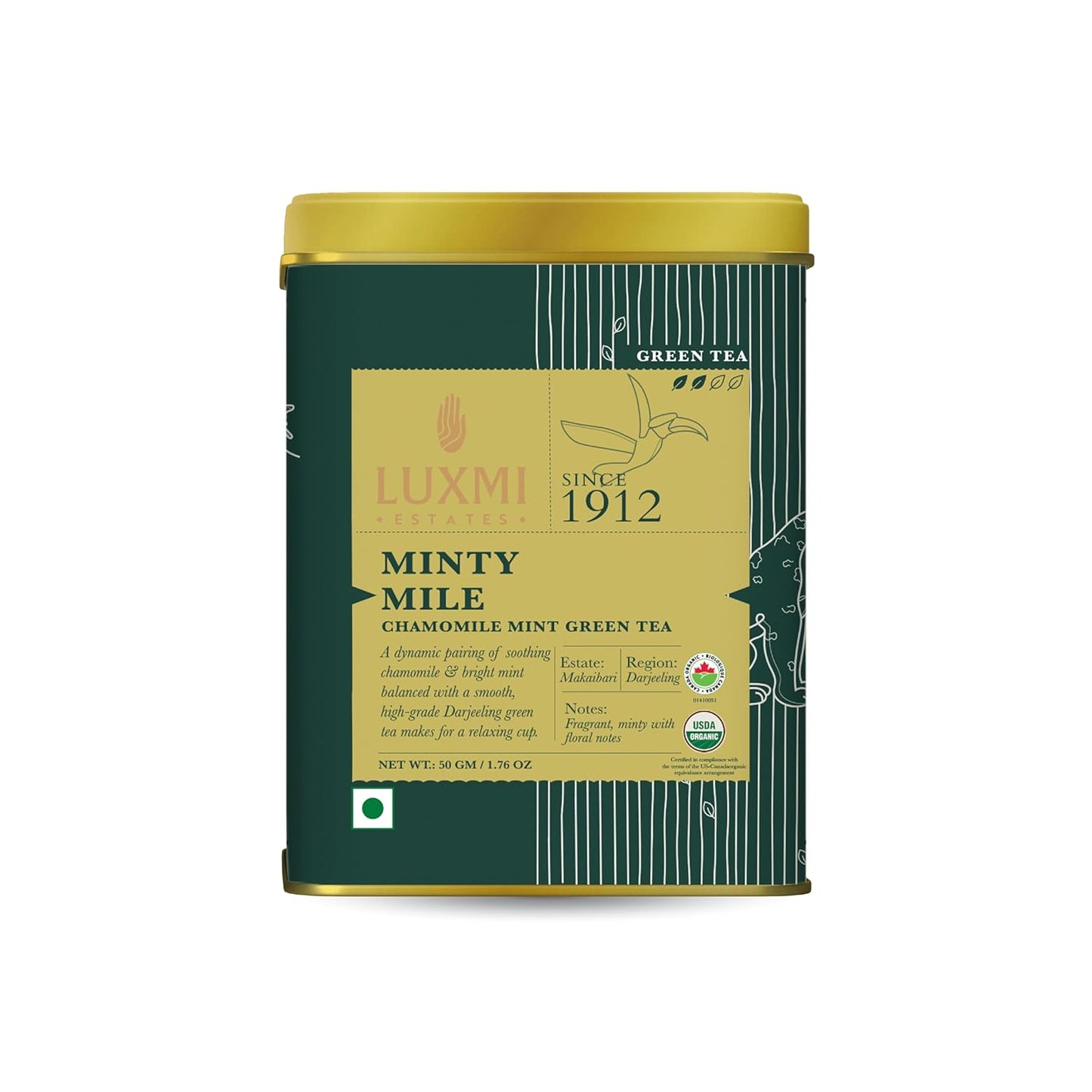 Luxmi Estates Minty Mile Chamomile Mint Green Tea - 50 gms