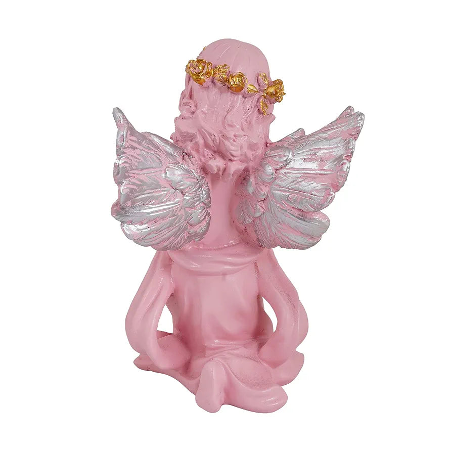 Zart Angel Girl Silver Winged Girl Statue for Home Decor Item