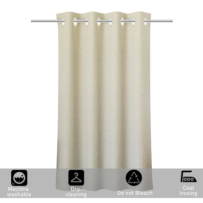 Kuber Industries Stylish Door Curtains for Living Room & Bedroom Web Net Colour Cream