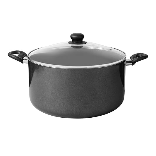 Fackelmann Quartz Nonstick Biryani Pot Handi Casserole Glass Lid 28 Cm Cool Handle Black