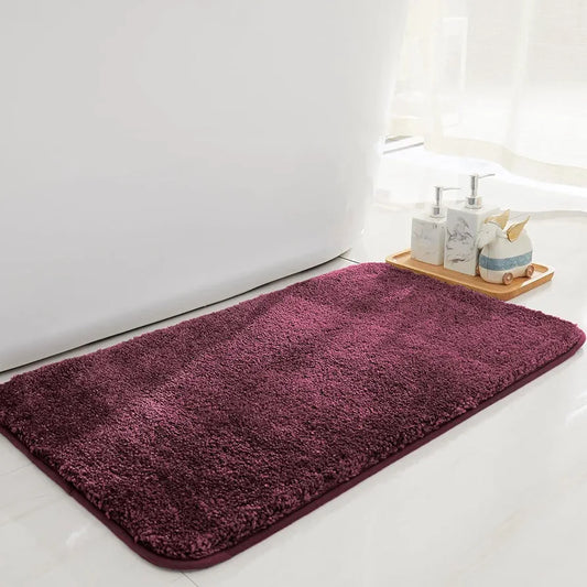 Luxe Home International Bathmat Super Soft Anti SkidWater Absorbent Floor Mats Colour Wine