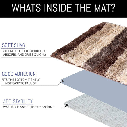 Luxe Home Bath Mat Super Soft Microfiber Non Slip Jericho Bathroom mats 40x60 cm Colour Amber