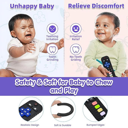 Kidology Silicone Remote Teether for Baby Toy Black Colour