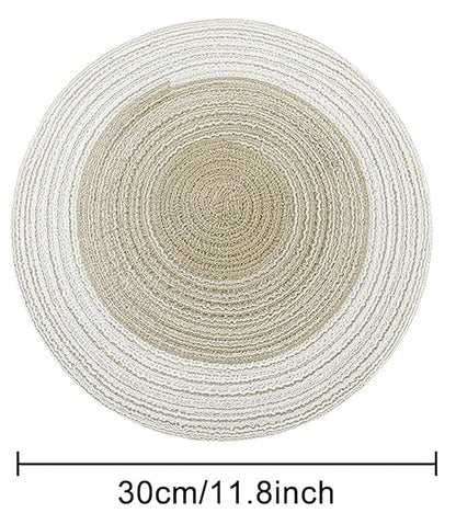 Spatlus Jute Placemats Set of 4 Heat Resistant Round Place Mats Natural Jute Cream Table Mats