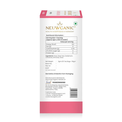 Neuwganic - Kashmiri Kahwa Green Tea Bags - 25 Pyramid Tea Bags
