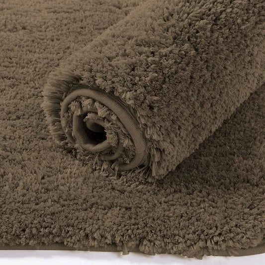 Luxe Home International Microfibre Rectangular Bath mat Super Soft Anti Skid Newman Mats For Bathroom Colour Chocolate