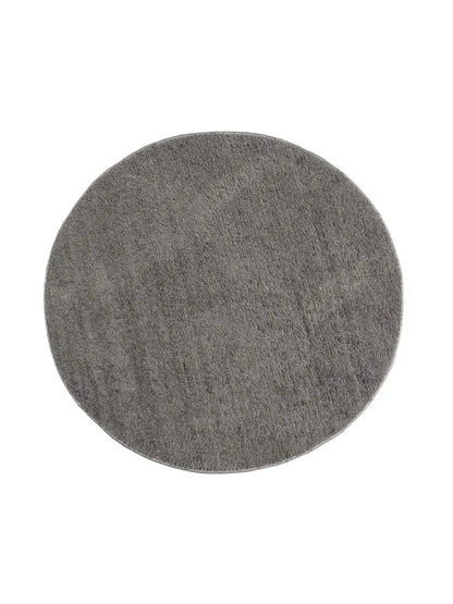 Saral Home Neo Shaggy Yarn Anti-Skid Round Mats Colour Dark Grey