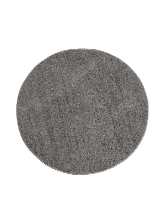 Saral Home Neon Shaggy Yarn Anti-Skid Round Mats Colour Dark Grey