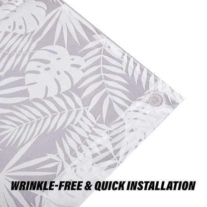 Kuber Industries Shower Curtain PVC Shower Curtain with Hooks Shower Curtain for Bathroom White