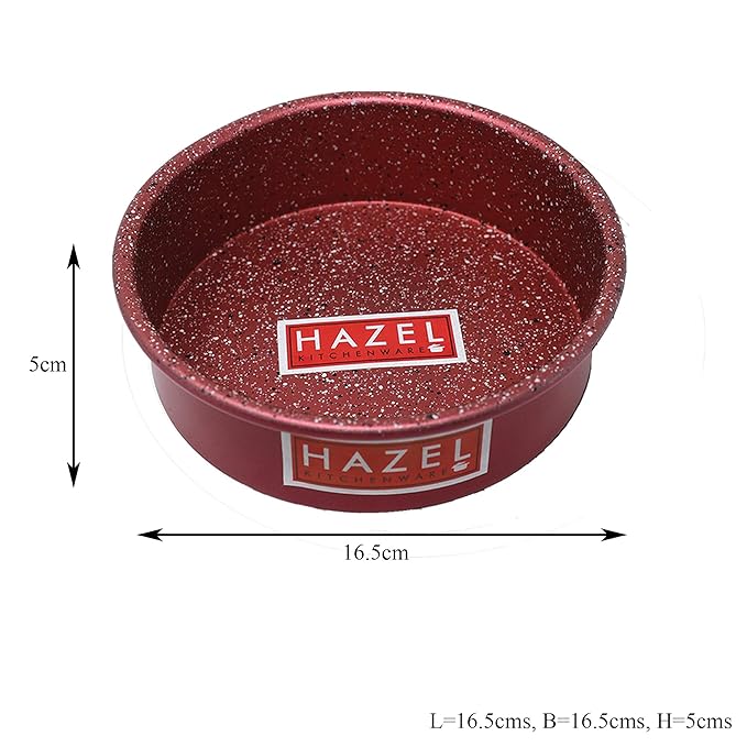 Hazel Non-Stick Cake Mould Heavy Gauge Aluminium Cake Mould Set of 1 Round Shape Red