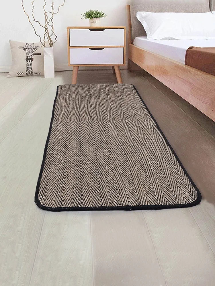 Saral Home Soft Jute Cotton Durable & Washable Multipurpose Bedside Runner