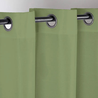 Divine Casa Super Satin Blackout Door Curtains Solid Panels for Complete Light Block Size 7 Feet Silky Touch & Thermal Insulation Colour Pastel Green (Pack of 2)