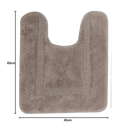 Saral Home Cotton Anti Slip Bathmat Set with Contour Colour Grey (Pack of 2)