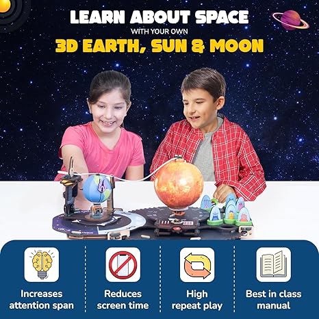 Smartivity Earth Sun Moon Space Toy for Kids Old Interactive 3D Model Diy Science Toy