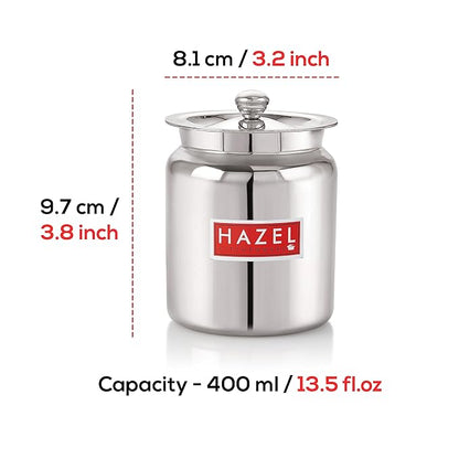 Hazel Stainless Steel Oil And Ghee Container For Kitchen 400 Ml Container