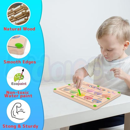 Kidology Wooden Magnetic Color and Number Maze Montessori Toys