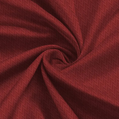 Divine Casa 5 Feet Zig Zag Design Window Curtains Colour Maroon Lightweight Polyester Panels with Metal Grommets Modern Home Decor (Pack of 2)