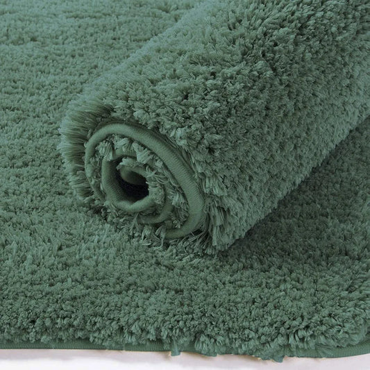 Luxe Home International Microfibre Rectangular Bath mat Super Soft Anti Skid Newman Mats For Bathroom Colour Green