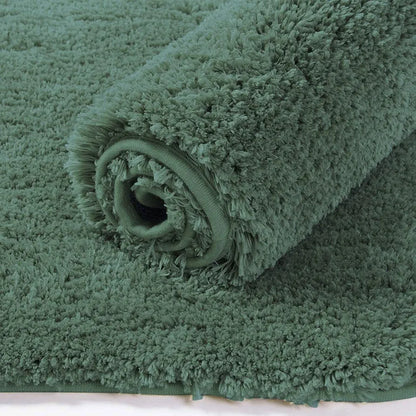 Luxe Home International Microfibre Rectangular Bath Mat Super Soft Anti Skid Newman Mats For Bathroom Colour Green