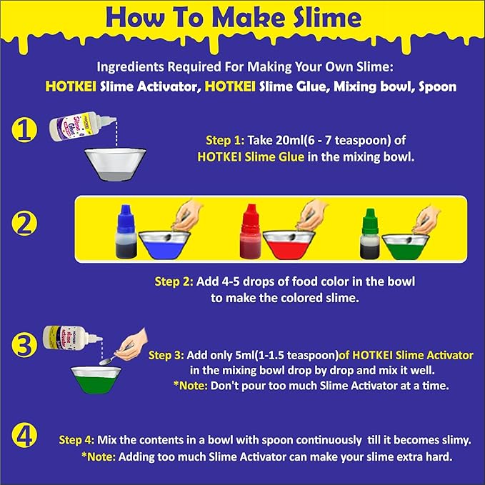 Hotkei Make Rainbow Slime 20+ Slimes Multicolor Scented Diy Magic Toy Making Kit - 100 ml Each
