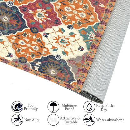 ishro home Feet 3D Jet Multi Printed Carpet Rug Runne Colour Retro 3 x 5 Feet