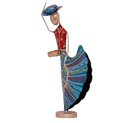 Kraftskala Colorful Dancers Iron Showpiece with Tealight Candle Holder