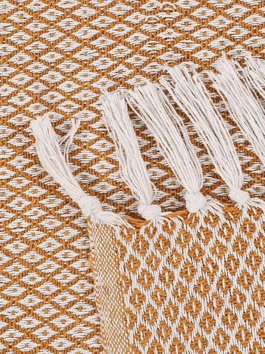 Sashaa World Soft Throw Blanket Colour Yellow/White