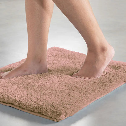 Luxe Home International Microfiber Luxe Home Bath Mat Super Soft Non Slip Vegas Mats Rectangular Colour Peach