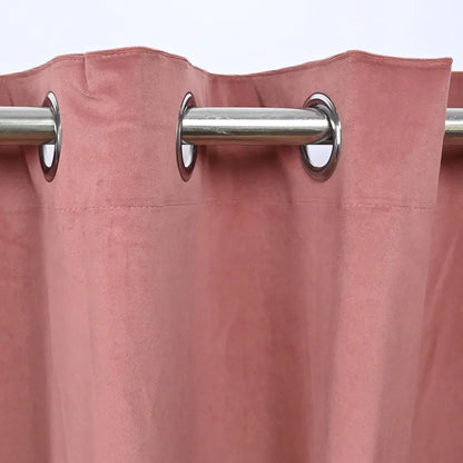 Divine Casa Velvet Blackout Window Curtain 5 Feet Premium Room Darkening Noise Reducing & Thermal Insulated Single Panel Colour Falmingo (Pack of 1)