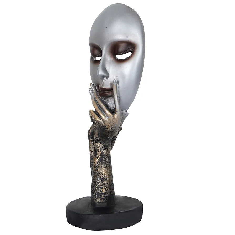 Zart Presents New Lady Face Silver Showpiece Perfect for Living Room