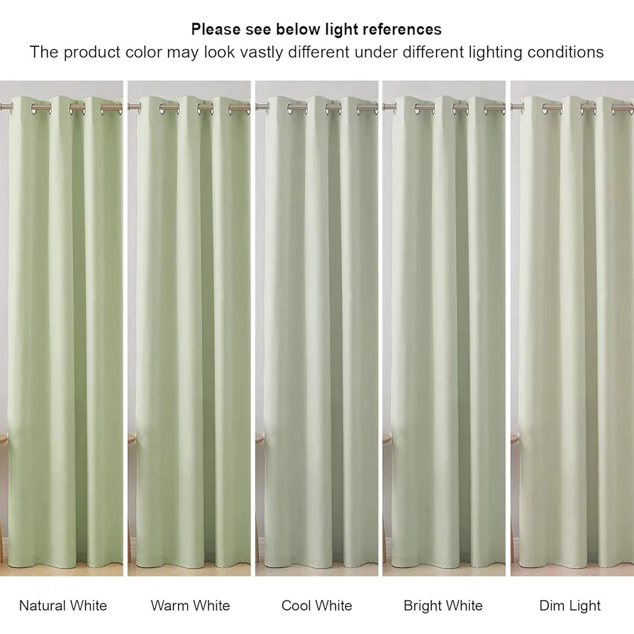 Cloth Fusion Solid Blackout Door Curtains 7 Feet Long Set of 2 Pista Colour