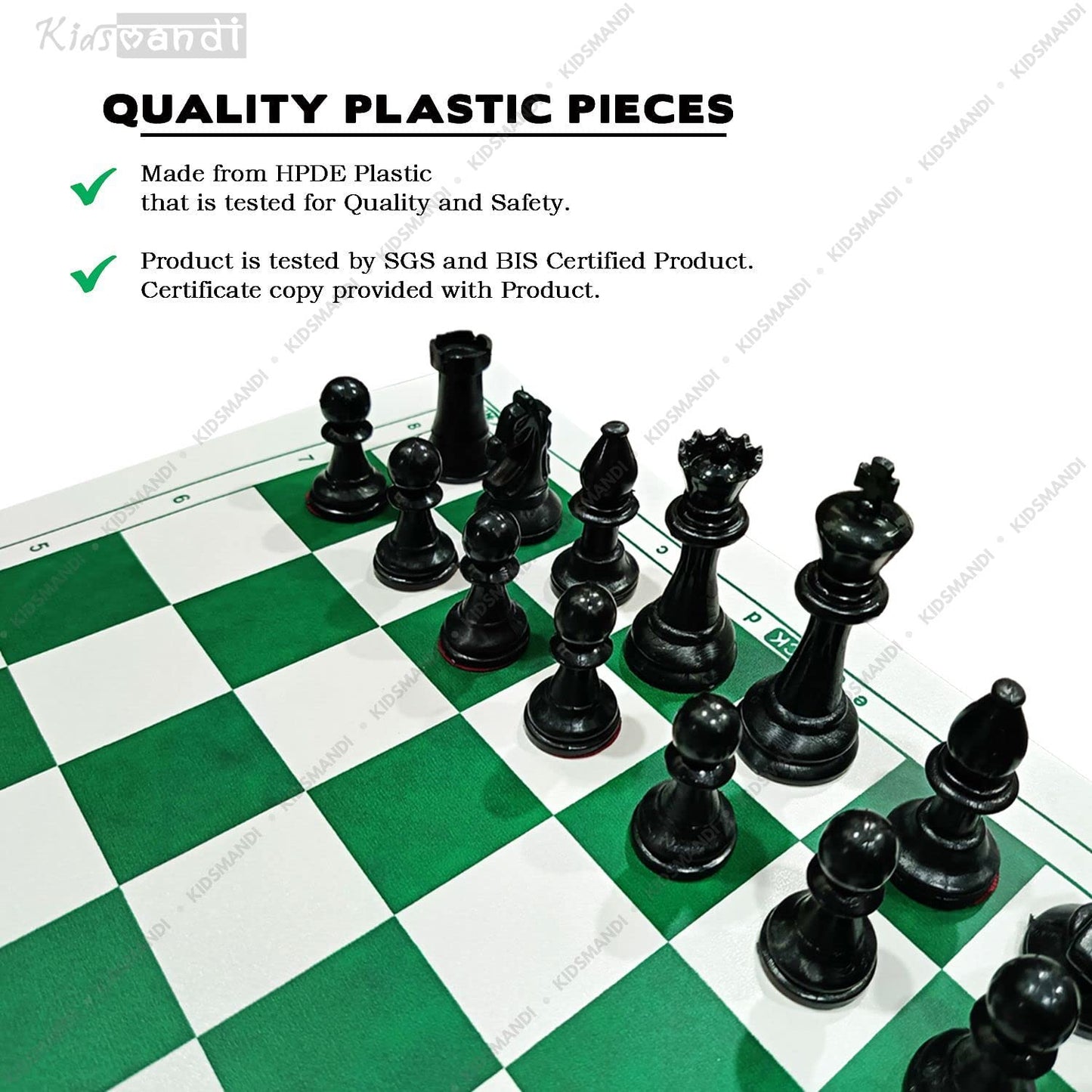 Kids Mandi Tournament Chess Set 17 Foldable Board with 2 Extra Queens