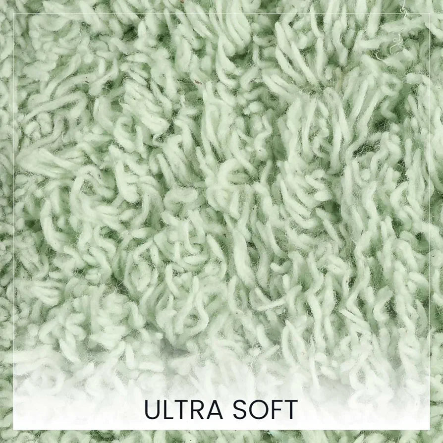 Sashaa World Solid Anti-skid Cotton Bathmat And Contour Set For Bathroom Colour Mint (Pack Of 2)
