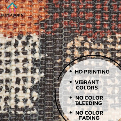 HomadornHandmade Sustainable Printed Modern Dhurrie/Rugs/Carpet Colour Multicolor 020