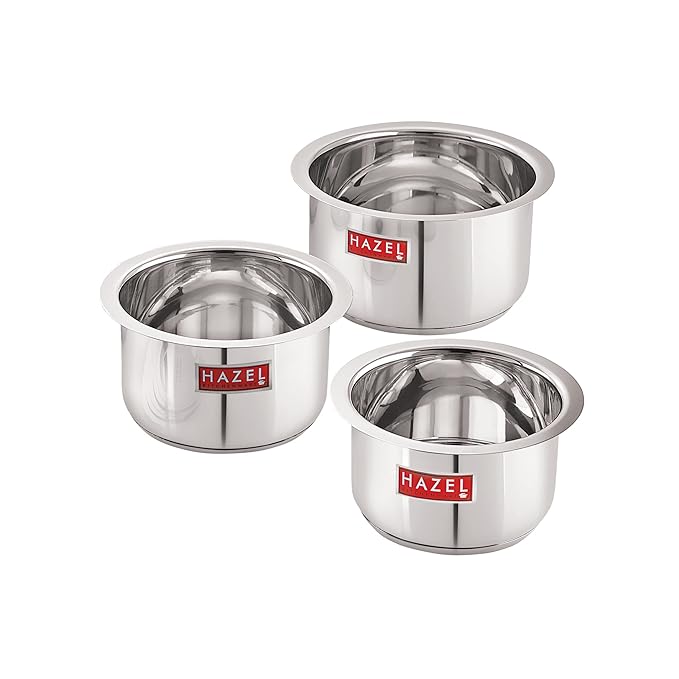 Hazel Induction Base Tope Stainless Steel Heavy Base Thick Flat Bottom Set of 3