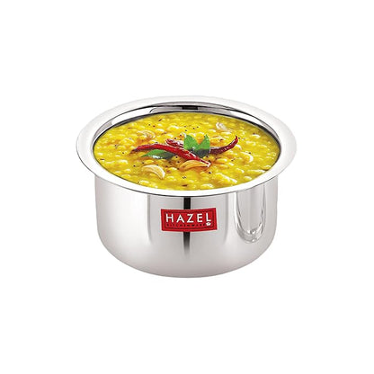 Hazel Alfa Stainless Steel Tope Patila with Lid Premium Heavy Gauge Flat Bottom Boiling Vessels