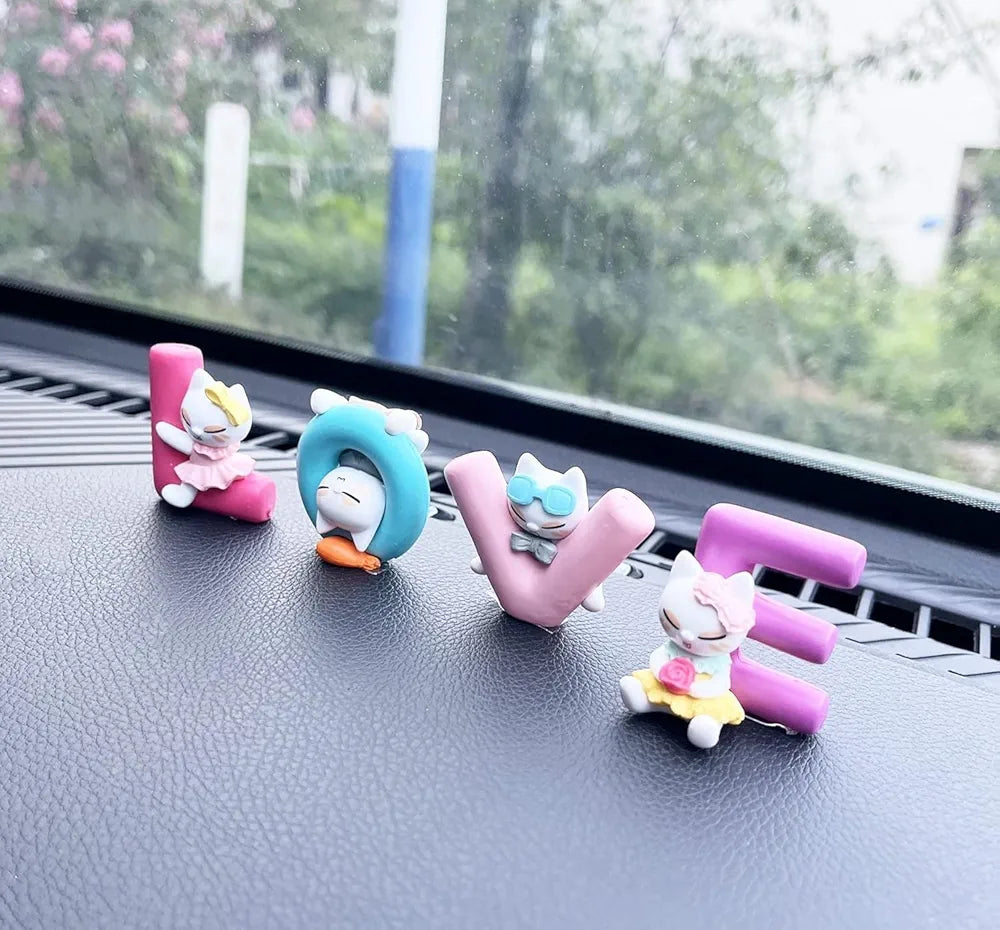 Satyam Kraft 1 Set  Love Letter Miniature Cat Figurines