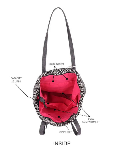 Astrid Women's Black PU Block Design Tote Bag With PU Strap