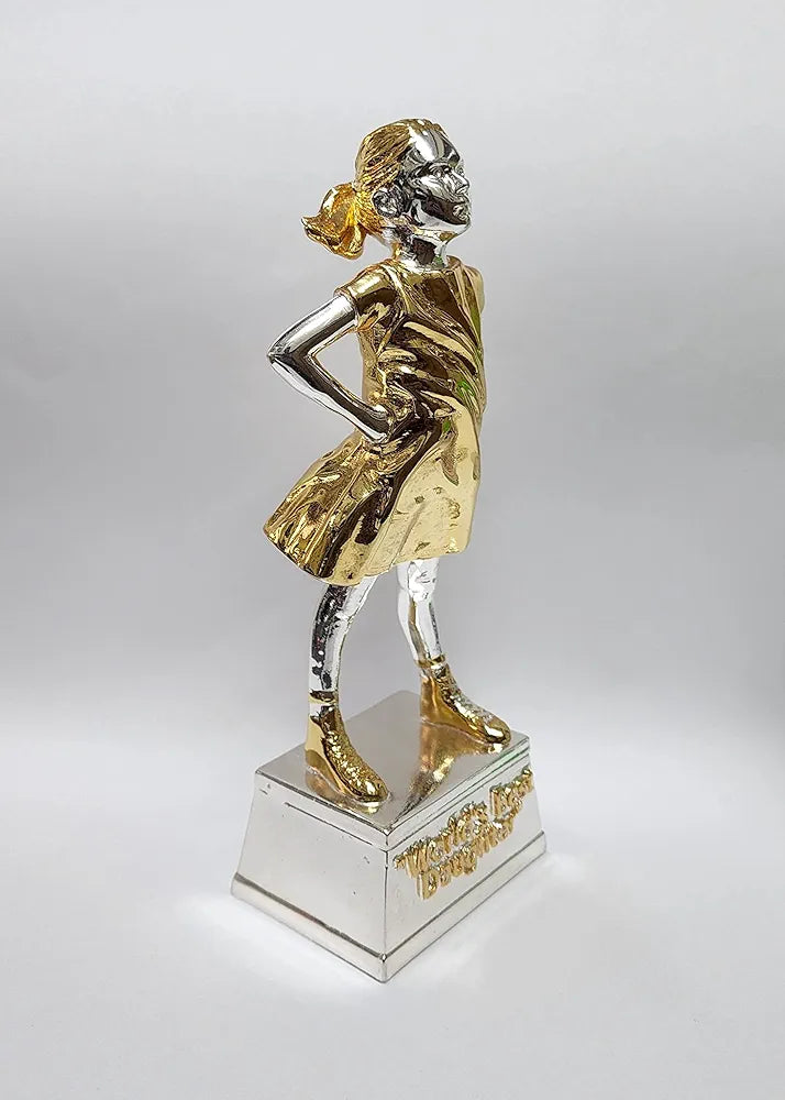 Gold Art India World's Best Daughter Figurine Silver & Gold Plated
