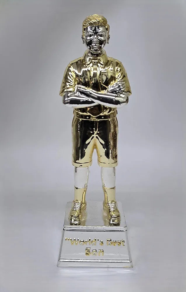Gold Art India Best Son Figurine Gold & Silver Plated World's Best Son
