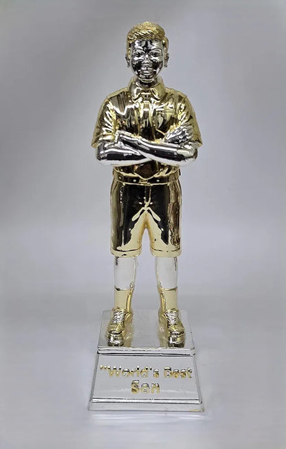 Gold Art India Best Son Figurine Gold & Silver Plated World's Best Son
