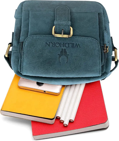 WildHorn Leather Sling Messenger Bag for Men I Multipurpose Crossbody Bag I Travel Bag with Adjustable Strap I Utility Bag I Dimension : L-6 inch W-2.7 inch H-8.5 inch