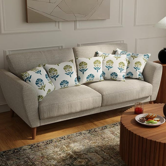 Urban Space Decorative Cotton Cushion Cover Set of 5 Colour Owl Orchid Blue